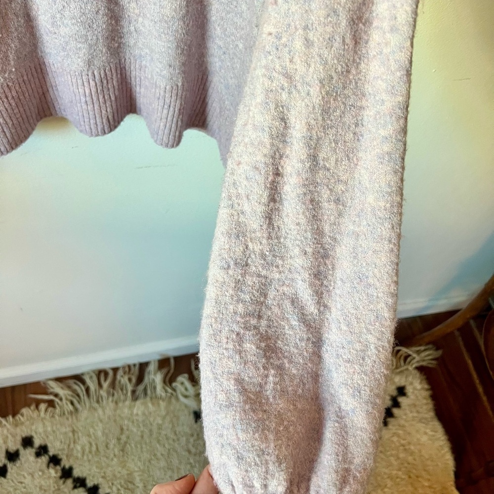 Madewell Payton Heather Lilac Pullover Sweater in Coziest Yarn - Picture 5 of 6